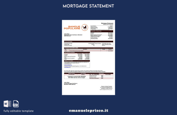 stile verificato Estratto mutuo Marocco Banque Centrale Populaire Modello Word e